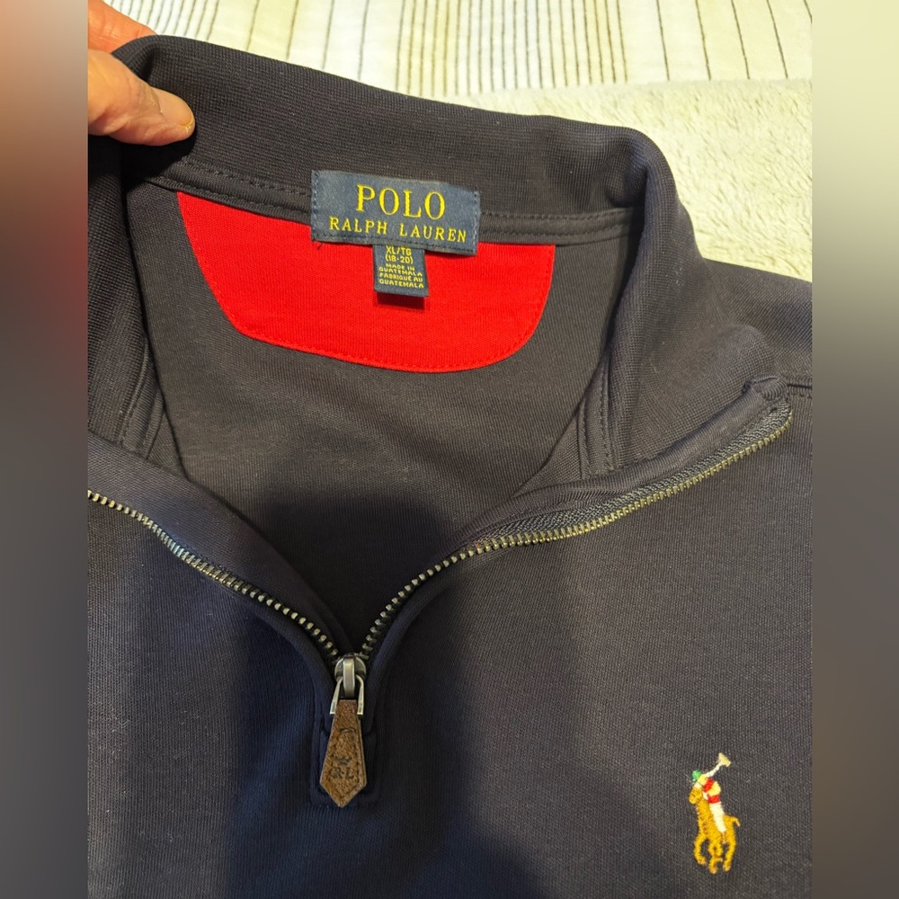 Polo by Ralph Lauren Men's Dark Blue Zip-Up Sweater - Picture 3 of 5